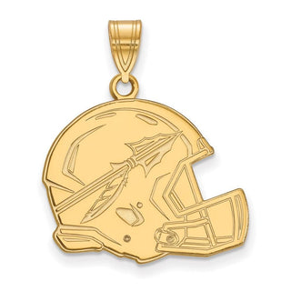10k Gold LogoArt Florida State University Arrow Large Football Helmet Pendant
