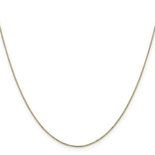 18" 14K Yellow Gold 18 inch Carded .5mm Box Link with Spring Ring Clasp Chain