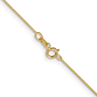 16" 14K Yellow Gold 16 inch Carded .5mm Box Link with Spring Ring Clasp Chain