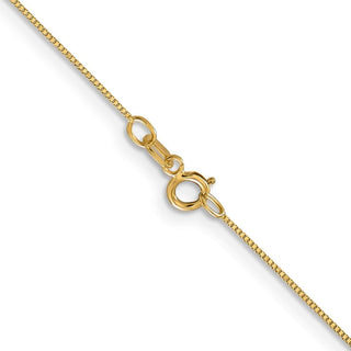 18" 14K Yellow Gold 18 inch Carded .5mm Box Link with Spring Ring Clasp Chain