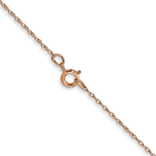 24" 14K Rose Gold 24 inch Carded .5mm Cable Rope with Spring Ring Clasp Chain