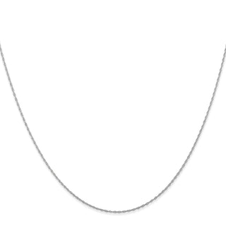 13" 14K White Gold 13 inch Carded .5mm Cable Rope with Spring Ring Clasp Chain