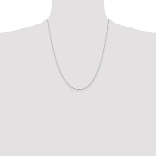 22" 14K White Gold 22 inch Carded .5mm Cable Rope with Spring Ring Clasp Chain