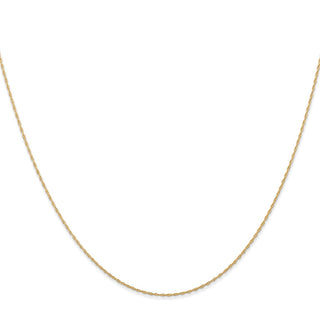 16" 14K Yellow Gold 16 inch Carded .5mm Cable Rope with Spring Ring Clasp Chain