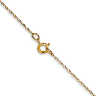 16" 14K Yellow Gold 16 inch Carded .5mm Cable Rope with Spring Ring Clasp Chain