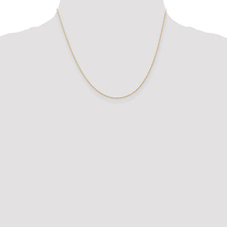 18" 14K Yellow Gold 18 inch Carded .5mm Cable Rope with Spring Ring Clasp Chain