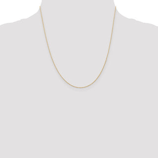 20" 14K Yellow Gold 20 inch Carded .5mm Cable Rope with Spring Ring Clasp Chain