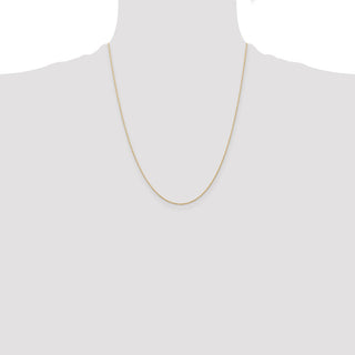 22" 14K Yellow Gold 22 inch Carded .5mm Cable Rope with Spring Ring Clasp Chain
