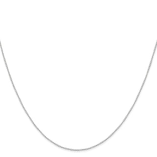 24" 14K White Gold 24 inch Carded .42mm Curb with Spring Ring Clasp Chain