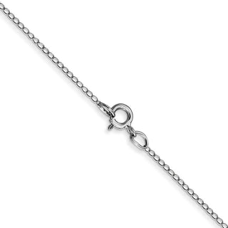 24" 14K White Gold 24 inch Carded .42mm Curb with Spring Ring Clasp Chain