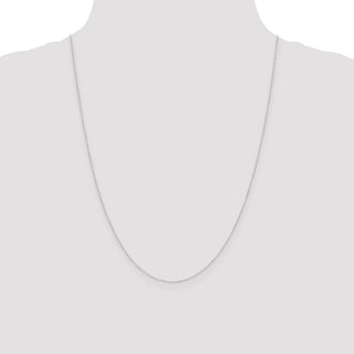 24" 14K White Gold 24 inch Carded .42mm Curb with Spring Ring Clasp Chain