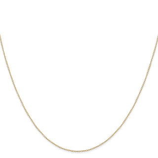 13" 14K Yellow Gold 13 inch Carded .42mm Curb with Spring Ring Clasp Chain