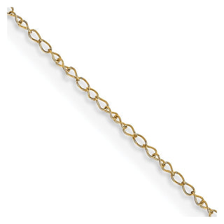 13" 14K Yellow Gold 13 inch Carded .42mm Curb with Spring Ring Clasp Chain