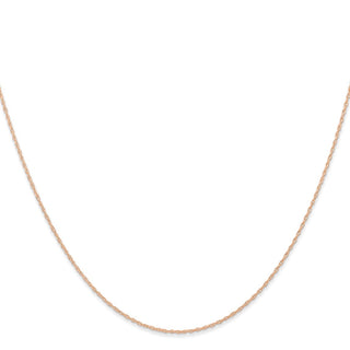 24" 14K Rose Gold 24 inch Carded .6mm Cable Rope with Spring Ring Clasp Chain