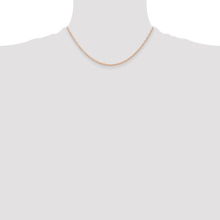 16" 14K Rose Gold 16 inch Carded .6mm Cable Rope with Spring Ring Clasp Chain