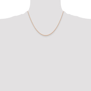 18" 14K Rose Gold 18 inch Carded .6mm Cable Rope with Spring Ring Clasp Chain