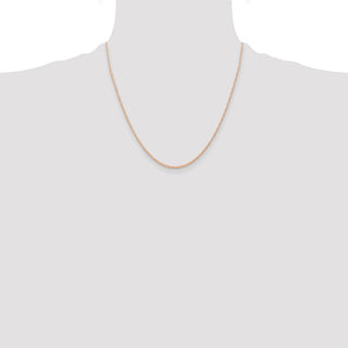 20" 14K Rose Gold 20 inch Carded .6mm Cable Rope with Spring Ring Clasp Chain