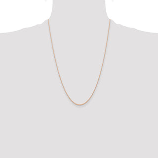 24" 14K Rose Gold 24 inch Carded .6mm Cable Rope with Spring Ring Clasp Chain