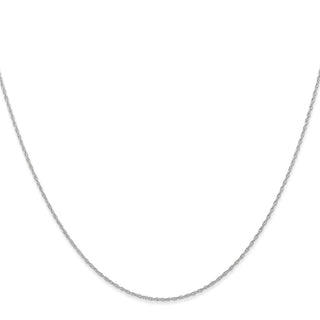 24" 14K White Gold 24 inch Carded .6mm Cable Rope with Spring Ring Clasp Chain