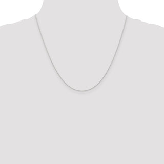 20" 14K White Gold 20 inch Carded .6mm Cable Rope with Spring Ring Clasp Chain