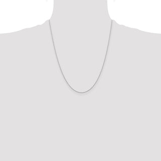 22" 14K White Gold 22 inch Carded .6mm Cable Rope with Spring Ring Clasp Chain