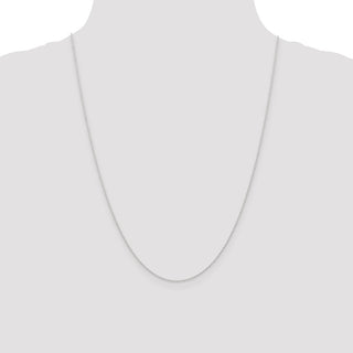 24" 14K White Gold 24 inch Carded .6mm Cable Rope with Spring Ring Clasp Chain