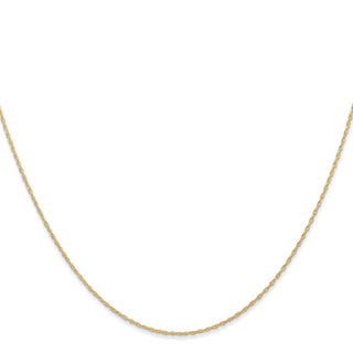 24" 14K Yellow Gold 24 inch Carded .6mm Cable Rope with Spring Ring Clasp Chain
