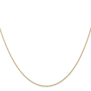 24" 14K Yellow Gold 24 inch Carded .6mm Cable Rope with Spring Ring Clasp Chain