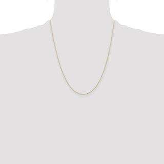 22" 14K Yellow Gold 22 inch Carded .6mm Cable Rope with Spring Ring Clasp Chain