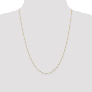 24" 14K Yellow Gold 24 inch Carded .6mm Cable Rope with Spring Ring Clasp Chain