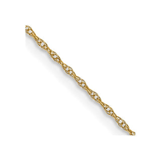 24" 14K Yellow Gold 24 inch Carded .6mm Cable Rope with Spring Ring Clasp Chain