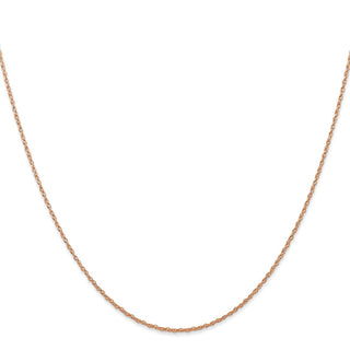 24" 14K Rose Gold 24 inch Carded .7mm Cable Rope with Spring Ring Clasp Chain