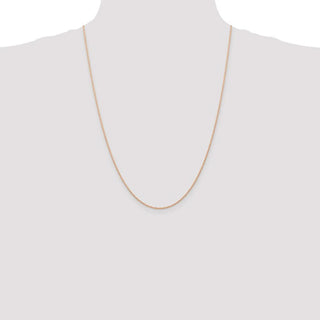 24" 14K Rose Gold 24 inch Carded .7mm Cable Rope with Spring Ring Clasp Chain
