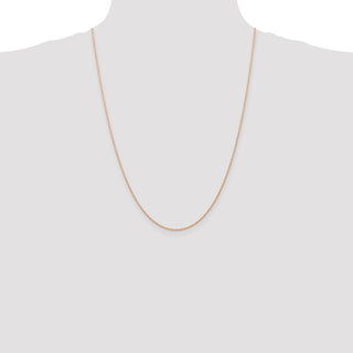 24" 14K Rose Gold 24 inch Carded .7mm Cable Rope with Spring Ring Clasp Chain