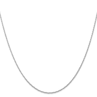24" 14K White Gold 24 inch Carded .7mm Cable Rope with Spring Ring Clasp Chain