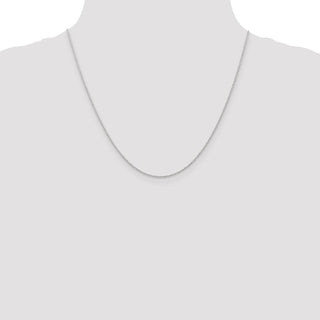 20" 14K White Gold 20 inch Carded .7mm Cable Rope with Spring Ring Clasp Chain