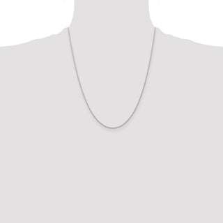 22" 14K White Gold 22 inch Carded .7mm Cable Rope with Spring Ring Clasp Chain