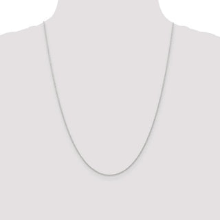 24" 14K White Gold 24 inch Carded .7mm Cable Rope with Spring Ring Clasp Chain