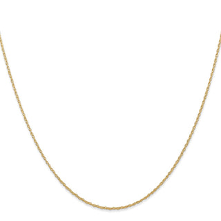 22" 14K Yellow Gold 22 inch Carded .7mm Cable Rope with Spring Ring Clasp Chain
