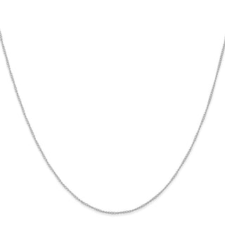 20" 14K White Gold 20 inch Carded .5mm Curb with Spring Ring Clasp Chain