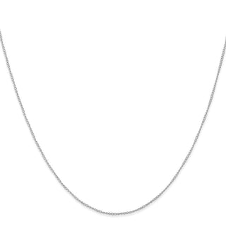 16" 14K White Gold 16 inch Carded .5mm Curb with Spring Ring Clasp Chain