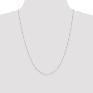 24" 14K White Gold 24 inch Carded .5mm Curb with Spring Ring Clasp Chain