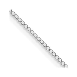 16" 14K White Gold 16 inch Carded .5mm Curb with Spring Ring Clasp Chain