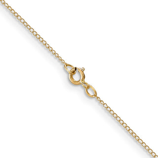 20" 14K Yellow Gold 20 inch Carded .5mm Curb with Spring Ring Clasp Chain