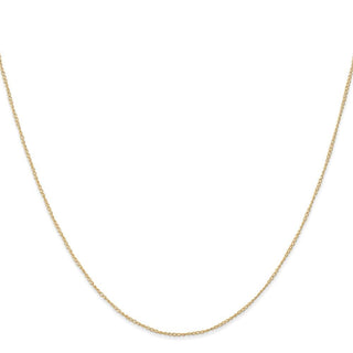 18" 14K Yellow Gold 18 inch Carded .5mm Curb with Spring Ring Clasp Chain