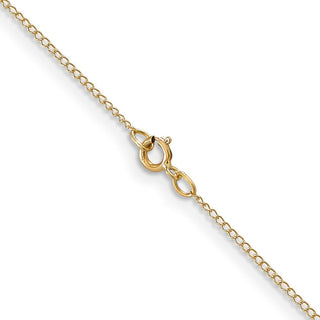 16" 14K Yellow Gold 16 inch Carded .5mm Curb with Spring Ring Clasp Chain