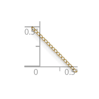 16" 14K Yellow Gold 16 inch Carded .5mm Curb with Spring Ring Clasp Chain