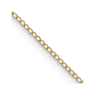 16" 14K Yellow Gold 16 inch Carded .5mm Curb with Spring Ring Clasp Chain