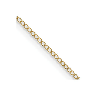 20" 14K Yellow Gold 20 inch Carded .5mm Curb with Spring Ring Clasp Chain
