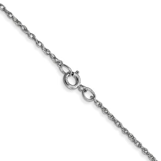 16" 14k White Gold .95 mm Carded Cable Rope Chain Necklace